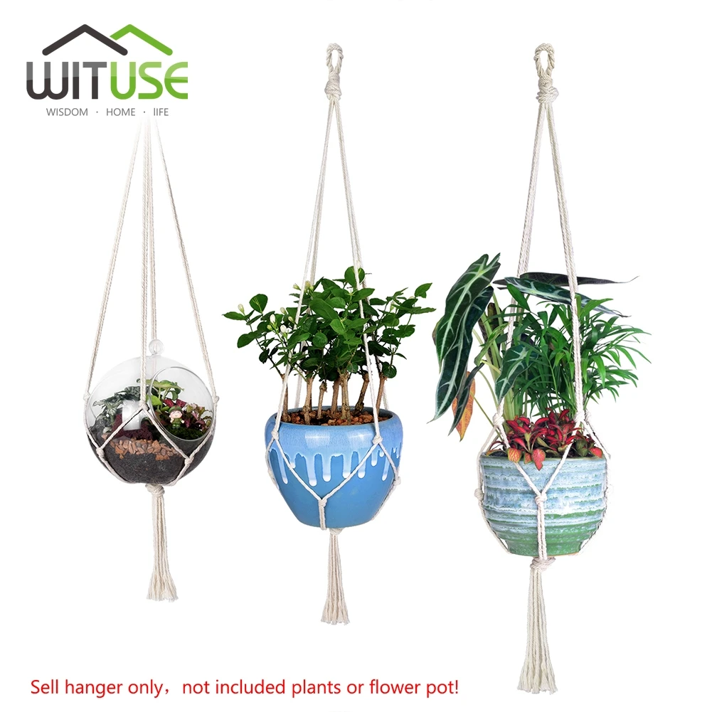 WITUSE bloempot haken katoenen touw plant hanger thuis tuin balkon muur