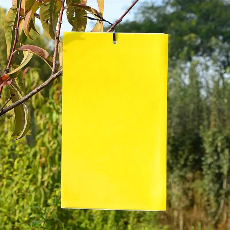 30 упаковок двухсторонних желтых липких ловушек для летающих растений насекомых(10x4 дюйма, в комплекте 30 шт. твист галстуков