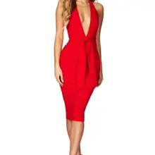 Г. Новые пикантные женские платье серый красный черные, винно-красные Холтер V шеи драпированные Бандажное платье для вечеринок платье+ костюм