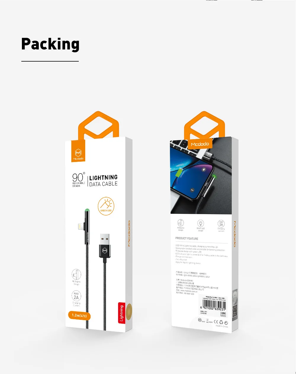 apple iphone charger cord Mcdodo USB Cable for iPhone lightning 12 11 Pro X Xs Max XR 8 7 6 Plus iPad 2A Fast Charging USB Charger Data Cable iOS LED Cord phone charger cord