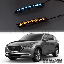 Для M'azda CX-5 17-1" светодиодные дневные ходовые огни высокой яркости без ошибок с Янтарный сигнал поворота лампы