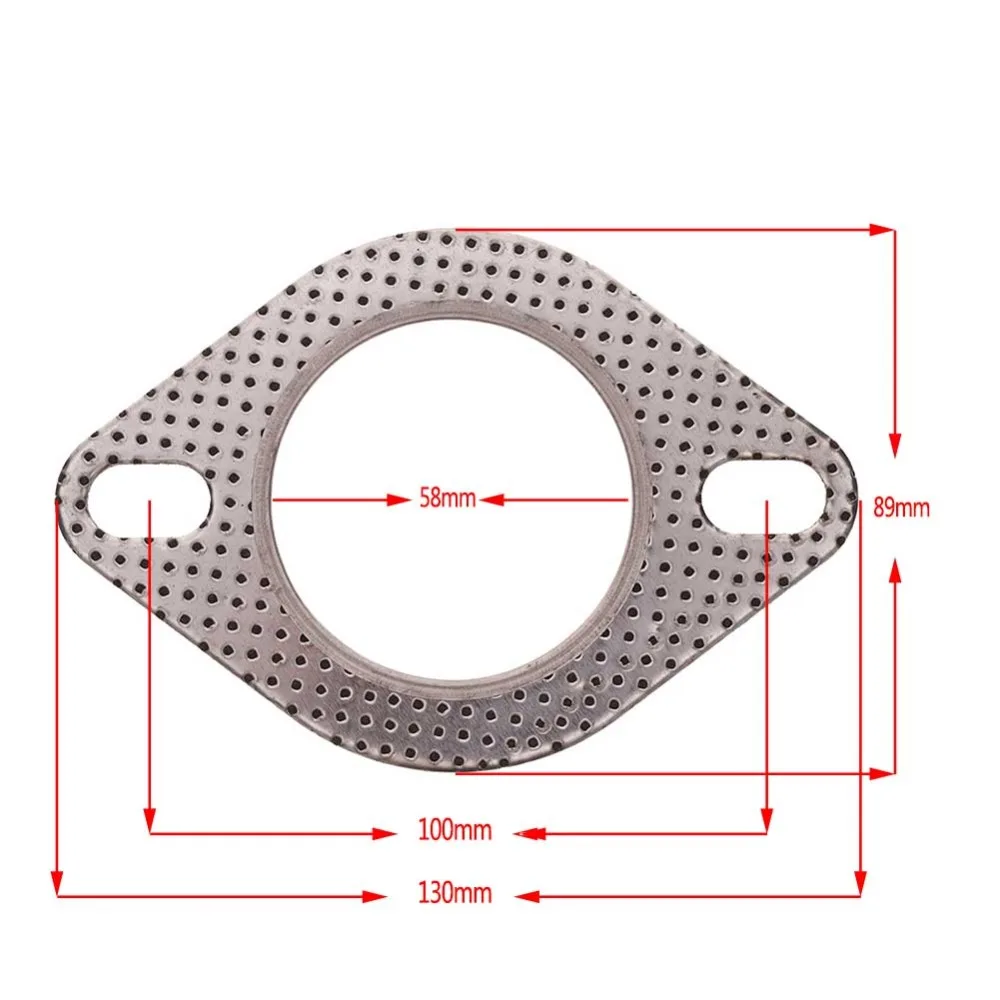 Downpipe 2 Pack Catback CarXX 2 Exhaust Gasket 2-Bolt 51mm Flange High Temperature Graphite for Headers Axleback 