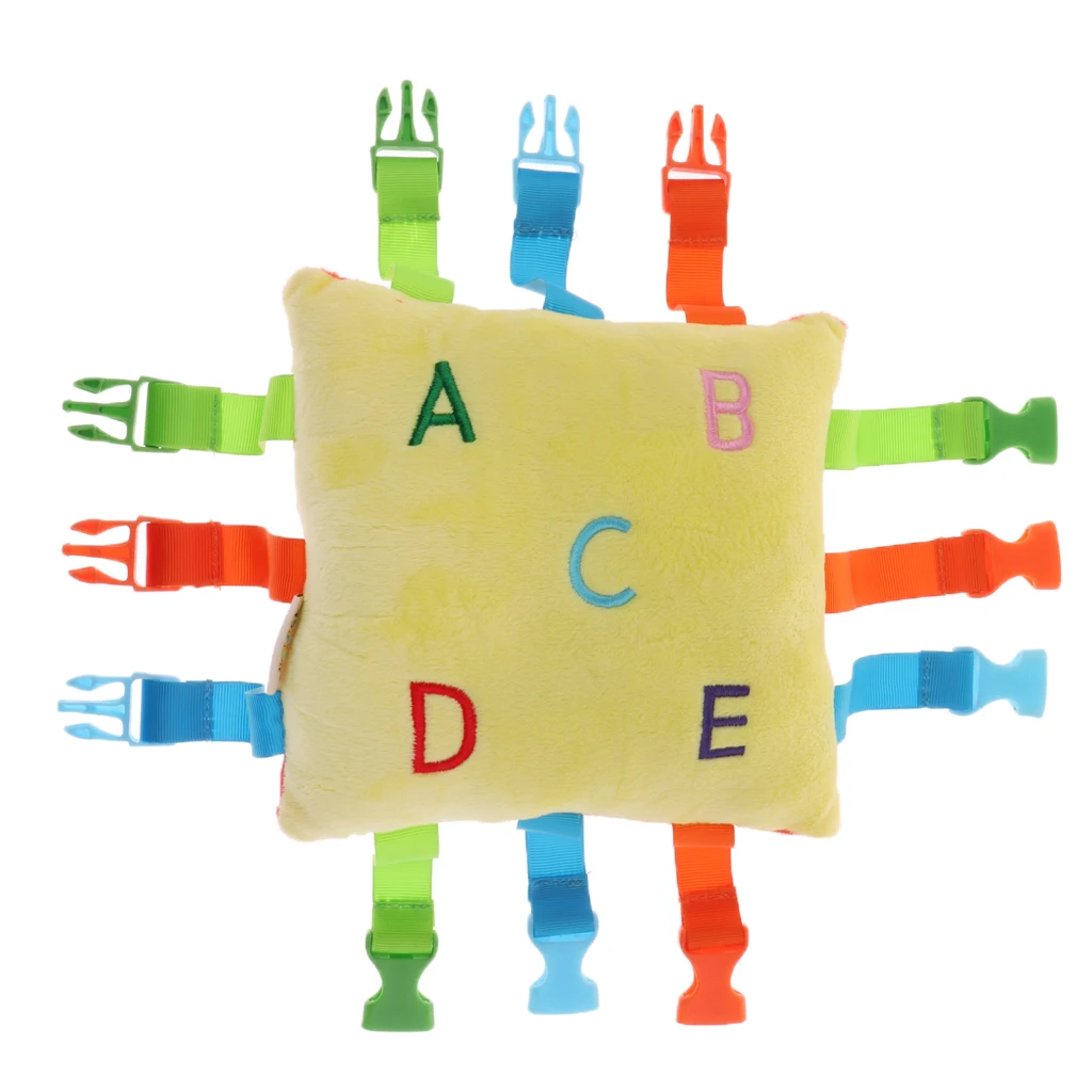 Nove Soft Buckle Pillow Educational Basic Life Skills Baby Toddler Learn to Dress Toy - Buckle Puzzle Teaching Aids