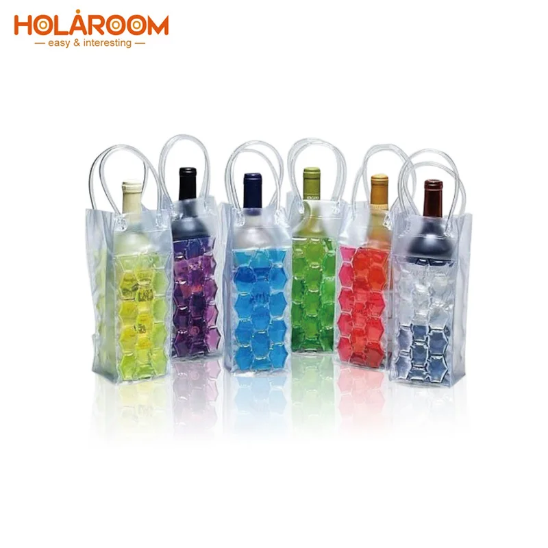 Holaroom Wine Bottle Cooler PVC Beer Cooler Bag Outdoors Ice Gel Bag Picnic Wine Cooler Chillers