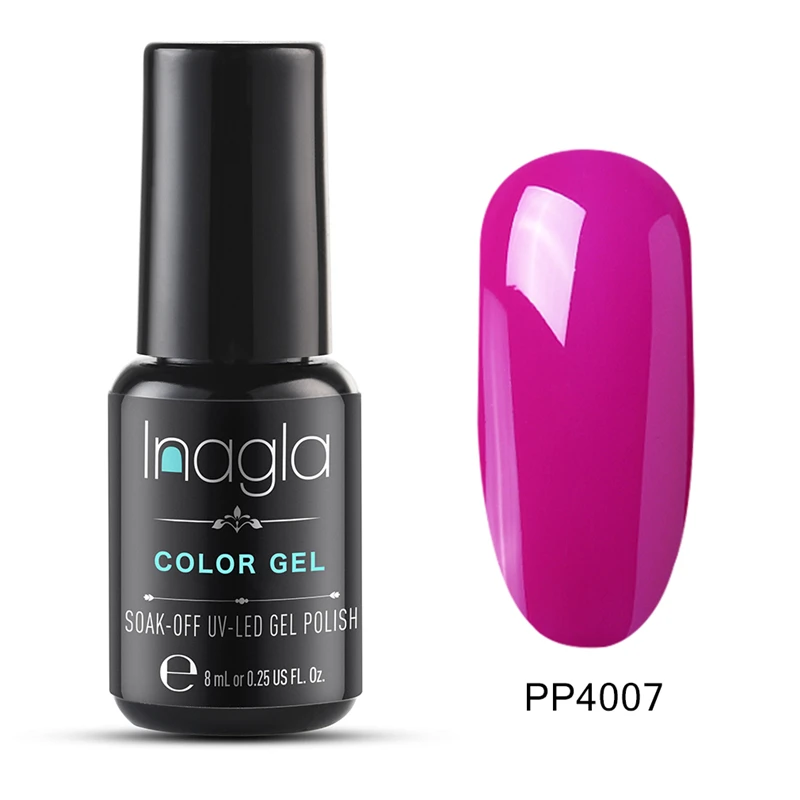 Inagla гель 8 мл УФ светодиодный Гель-лак для ногтей замачиваемый дизайн ногтей УФ-гель лак 24 фиолетовых цвета маникюрный гель для ногтей лак - Цвет: PP4007
