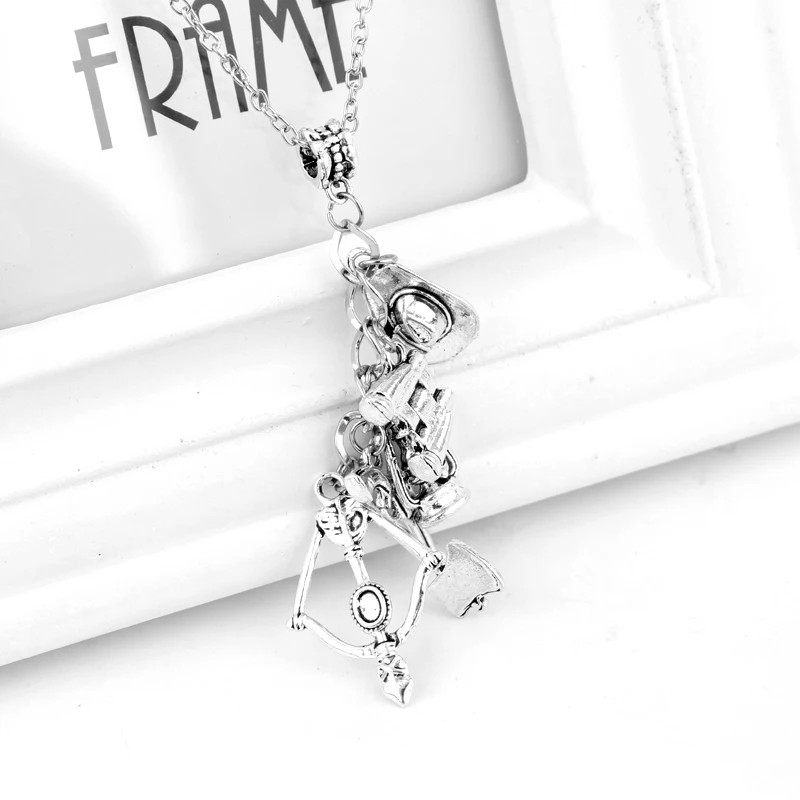 

The Popular TV Drama The Walking Dead Necklace Sliver Alloy Metal Pendant Necklaces for Walking Dead Necklace Fans-15