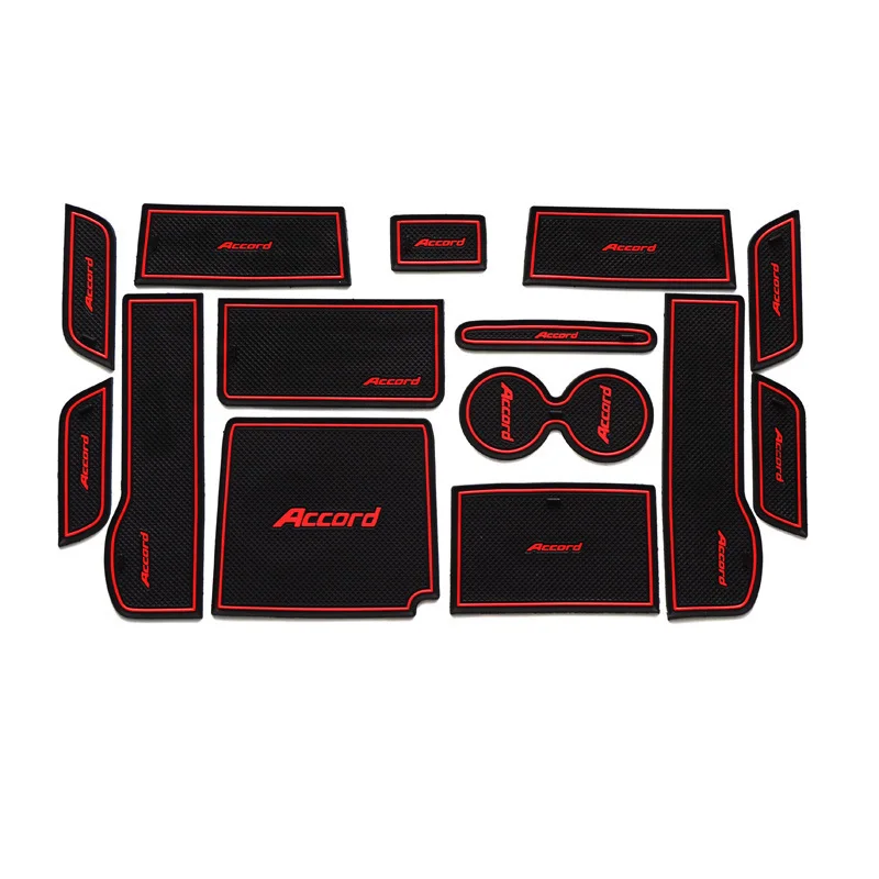

14Pcs Lot Car Interior Upholstery For Honda 14-15 Accord Rubber Mat Car Accessories Non-Slip Mat Auto Accessories Interior