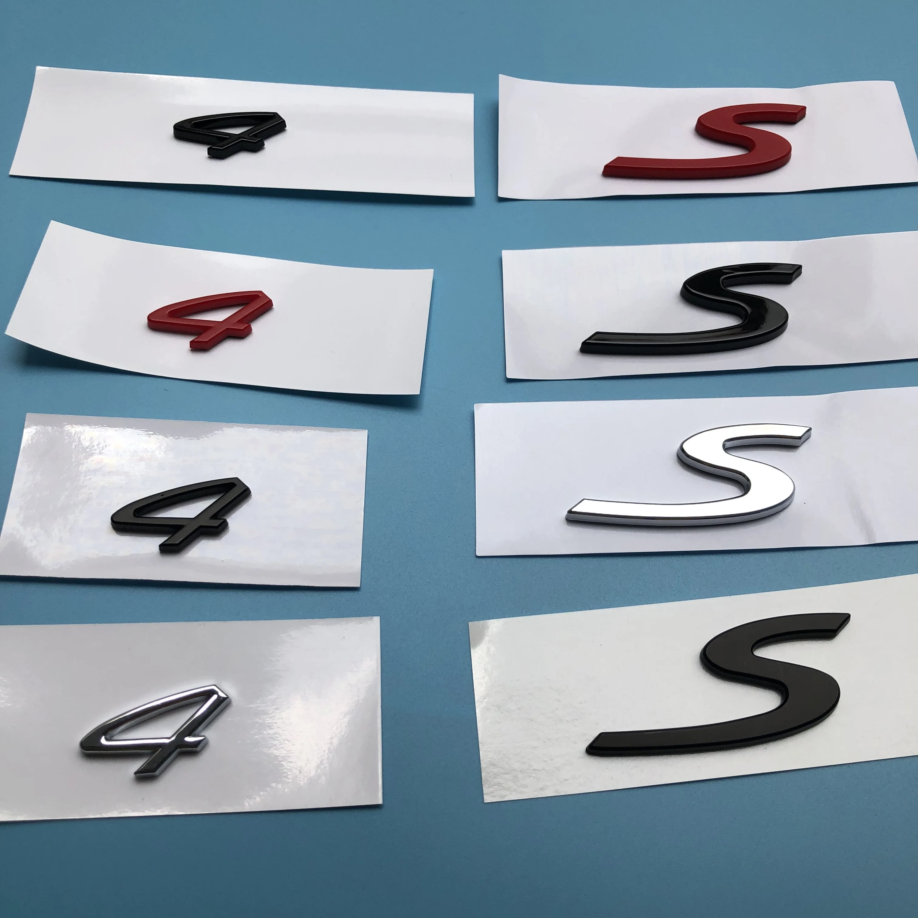 

S 4 sign For 911 987 Boxster 996 997 Cayenne 955 Rear Badge Emblem Sticker Bright Silver/Red/Bright black/Frosted black
