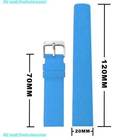 20mm Deep Sky Blue Silicone Jelly Rubber Unisex Watch Band Straps WB1071T20JB