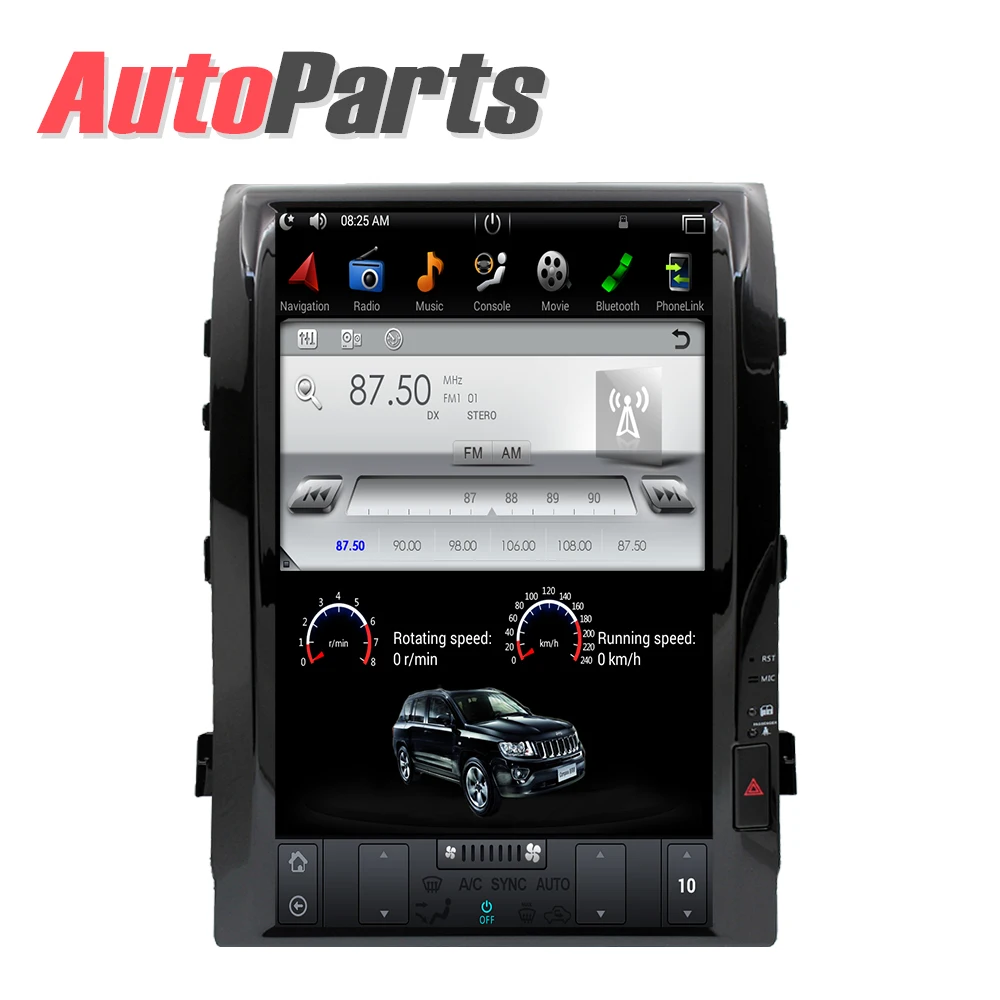 Perfect Android 8.1 4G Tesla Car DVD for Toyota Land Cruier 2007 - 2015 car audio radio multimedia system gps navigation car dvd IPS AUX 5