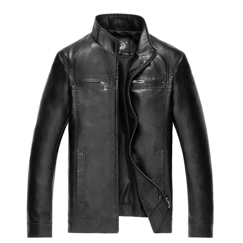 Buy High Quality New Style Brand Luxury Fashion Men's Leather Jacket 5XL