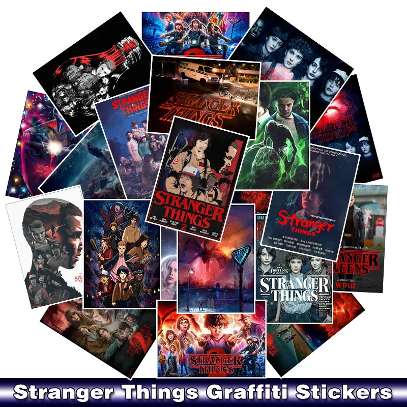 

25pcs/pack TV Series Stranger Things Graffiti Sticker Toys The Luggage Stickers For Laptop stickers