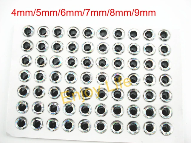 200Pcs*4mm/5mm/6mm/7mm/8mm/9mm 3D Holographic Fishing Lure Eyes