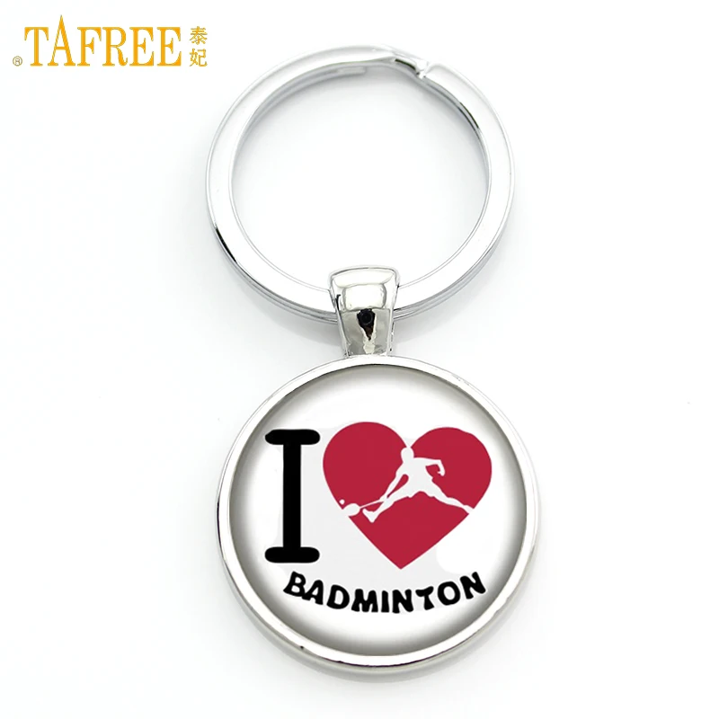 

TAFREE Brand men women fashion I Love Badminton handmade keychain casual sports series jewelry key chain ring holder gifts SP333