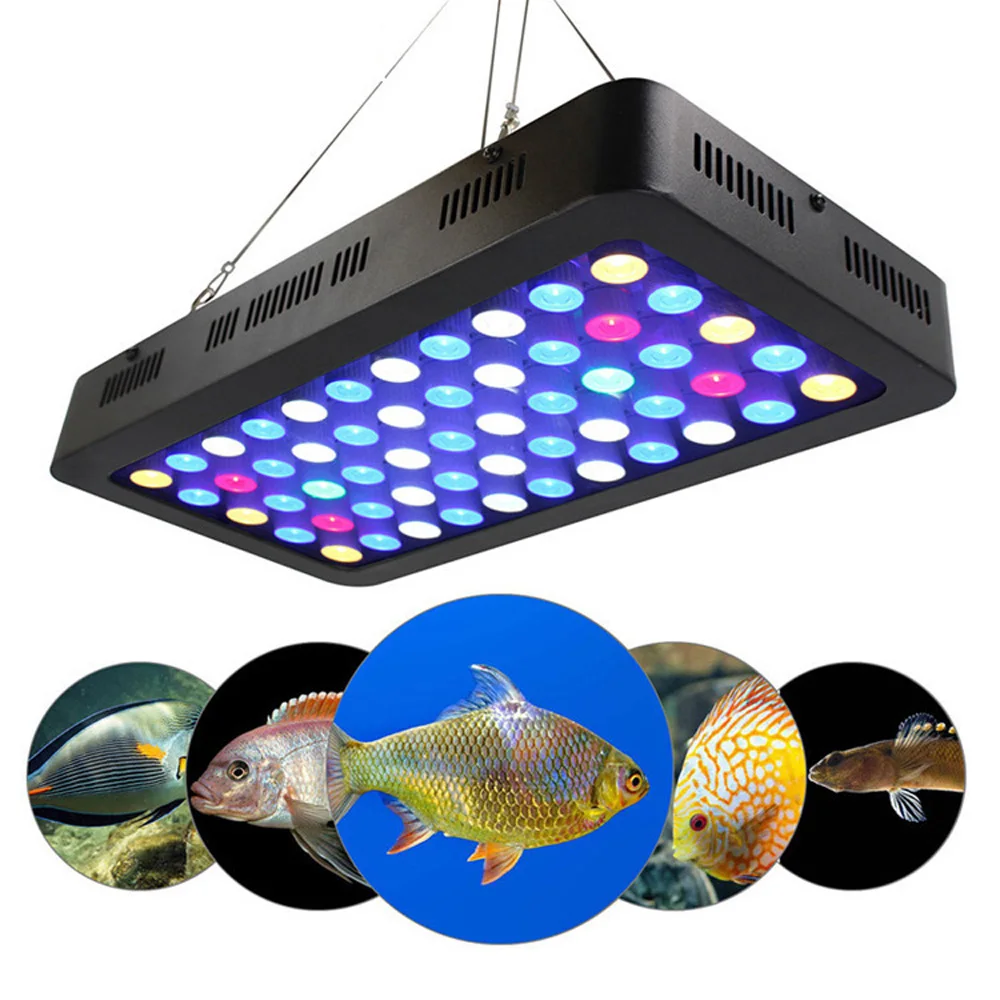 

Full Spectrum Fish Bowl Lighting Pets Illumine Dimming Lamp 165W Reef Aquarium Led Light Aquatic Plants Coral Growth UV&IR LEDs