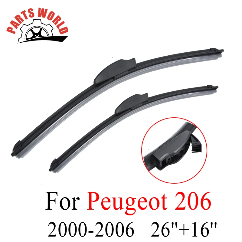 

Front Wiper Blades For Peugeot 206 2000-2006 Pair Windscreen Fit Windshield Natural Rubber Wiper Car Accessories Auto Parts