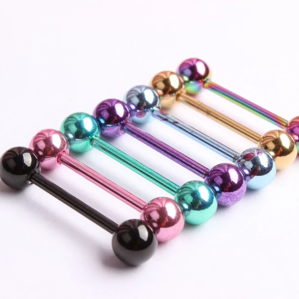 hot sale Stainless Steel Candy Colored tongue piercing industrial