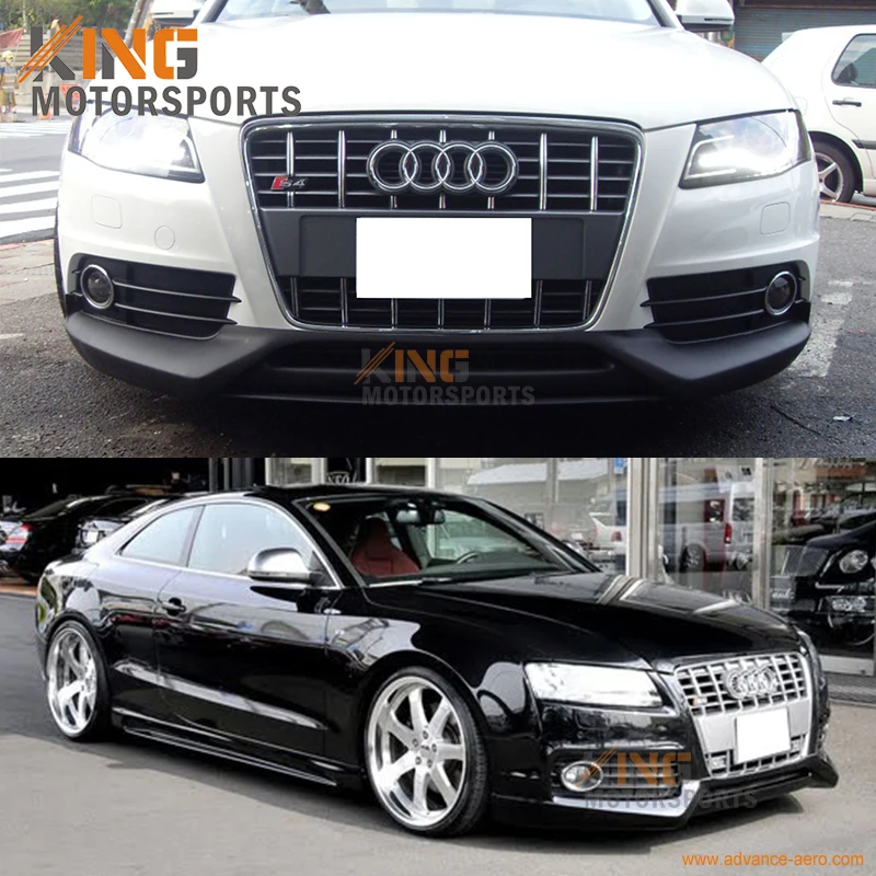 Подходит 2009 2010 2011 2012 Audi A4 B8 S-Line RG Стиль уретана передний бампер спойлер Неокрашенный Черный из искусственной кожи