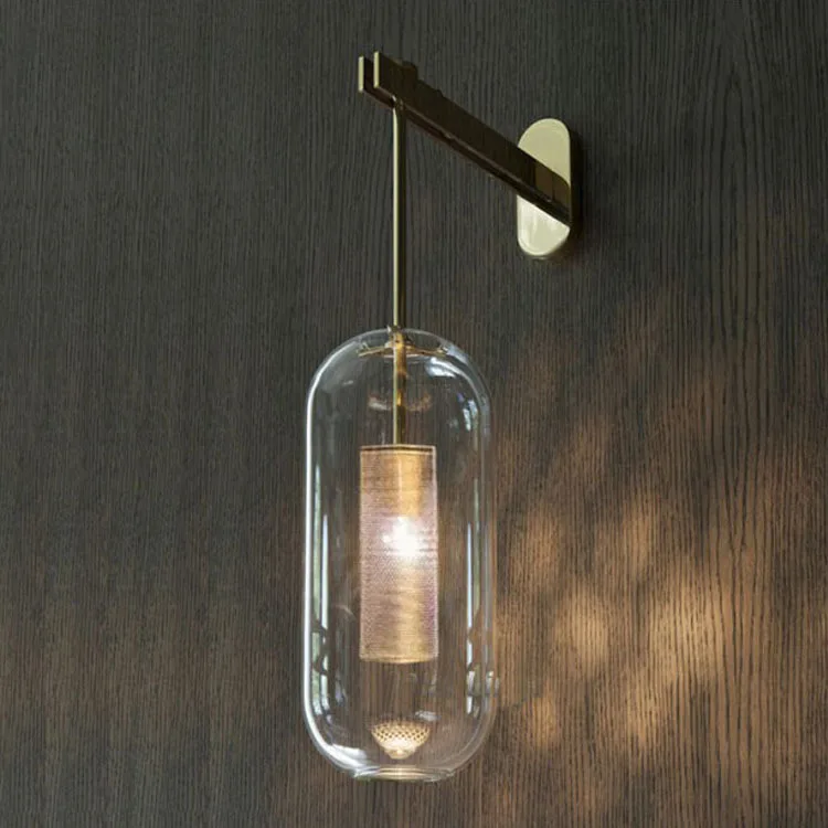 Простой современный стеклянный настенный светильник, светильник для коридора, скандинавский креативный светильник для гостиной, прикроватный светильник для спальни, AC110-240V