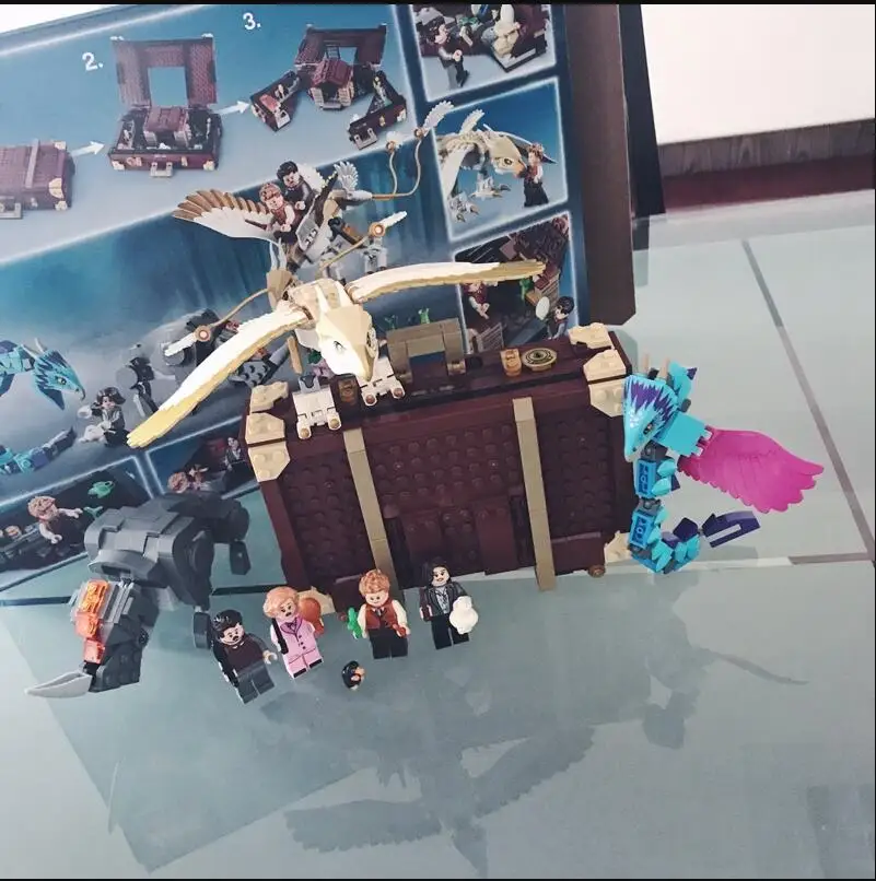 

16059 Harry Movie Potter The leging 75952 Beasts Newt's Case of Magical Creatures Building Set Wizarding World Blocks DIY Bricks