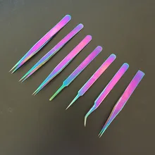 ZtDpLsd 1 шт. красочный Титан леди удаление волос бровей нержавеющая сталь tweezers Наклонный наконечник клип Пинцет принадлежности для макияжа