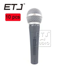 SM 58SK ETJ Marca 10 pcs de Alta qualidade por atacado Frete grátis handheld Karaoke microfone com fio dinâmico vocal microfone SM 58
