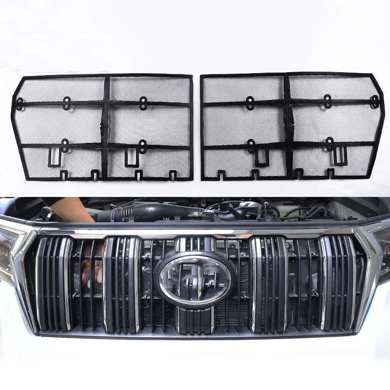 2Pcs Car Insect Screening Mesh Front Grille Insert Net For Toyota Land Cruiser Prado 150 2018