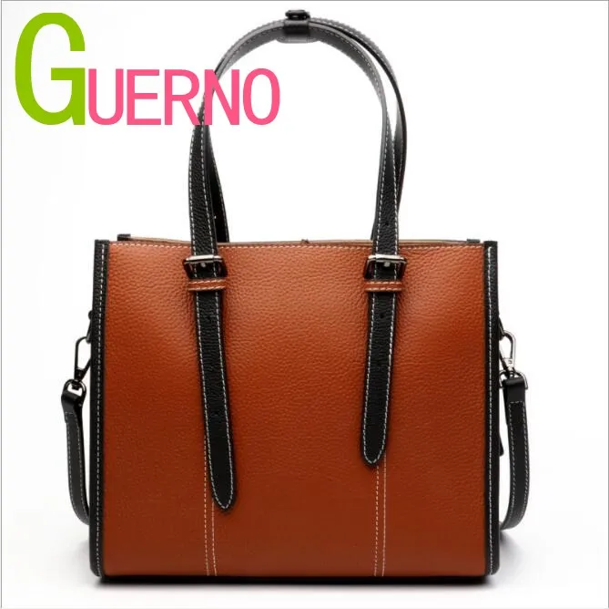 

GUERNO 2019 new European and American leather women Baotou leather fashion lychee women's bag al038