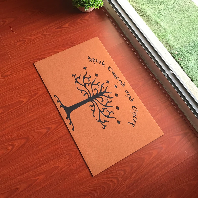 

Life Tree Welcome Mats for Front Door Speak Friend and Enter Funny Door Mat Indoor Outdoor Kitchen Carpet Rubber Non-slip
