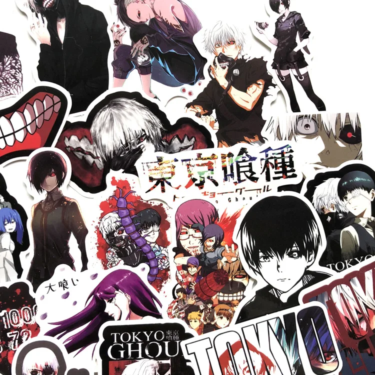 50 шт. Аниме Tokyo Ghoul Стиль граффити наклейки детские игрушки для Moto машинок с дистанционным управлением чемодан крутая, для ноутбука Стикеры s Наклейка на скейтборд подарки