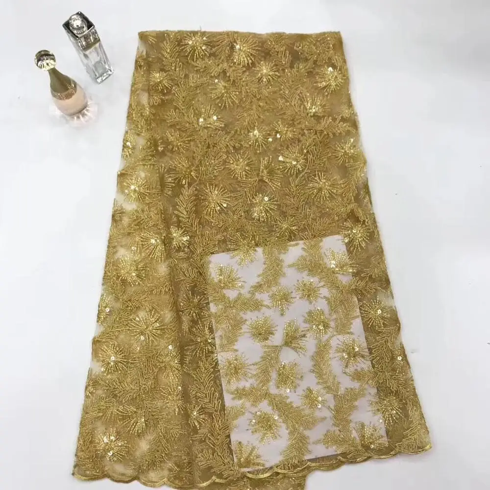 

African Net Sequins Laces 2019 Latest Nigerian Laces 3d Colour Sequin Fabric for Sewing Dress Tulle Lace Fabric(FJ-6-19