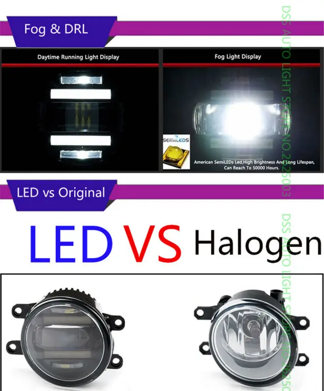Universal 3.5inch 90mm Round LED Fog Light Daytime Running Lamp LED Chips 2 in 1 Fog Lamp DRL Lightings with Lens for Suzuki SX4 Sedan Swift Grand Vitara Alto Jimny Ertiga Celerio Wagon R