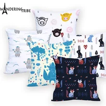 

Fox Pig Rabit Cushion cover Colorful Cushions Custom Polyester Throw Pillows Animal Pillowcase Home Decor Cushion covers