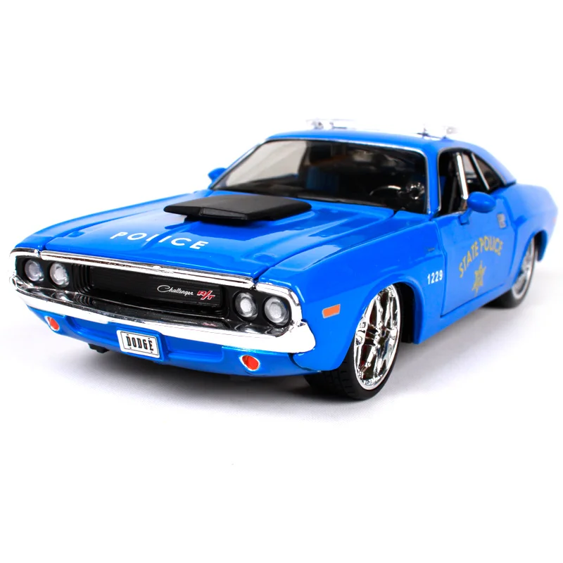 Maisto 1:24 1970 Challenger R/T купе синий модель автомобиля для полиции Dodge игрушечных