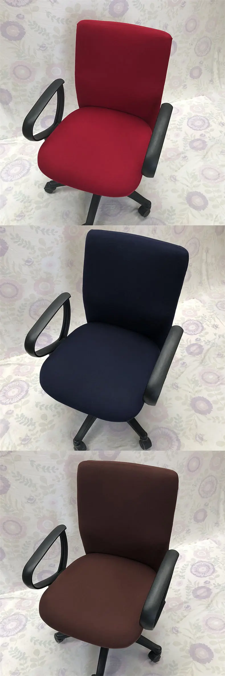 Чехлы на стулья с цветочным принтом съемный чехол для мебели для офиса компьютерное кресло супер чехлы на кресла стрейч украшение дома и офиса