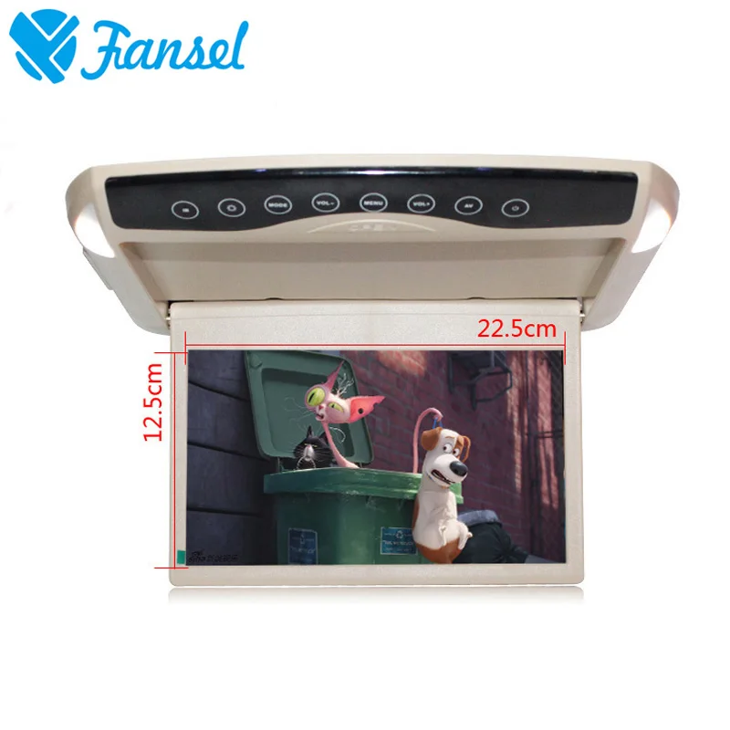 

Fansel 10.1 Inch 1024*600 Car Monitor Roof Mount LCD Color Monitor Flip Down Screen Overhead Multimedia Video Ceiling Display