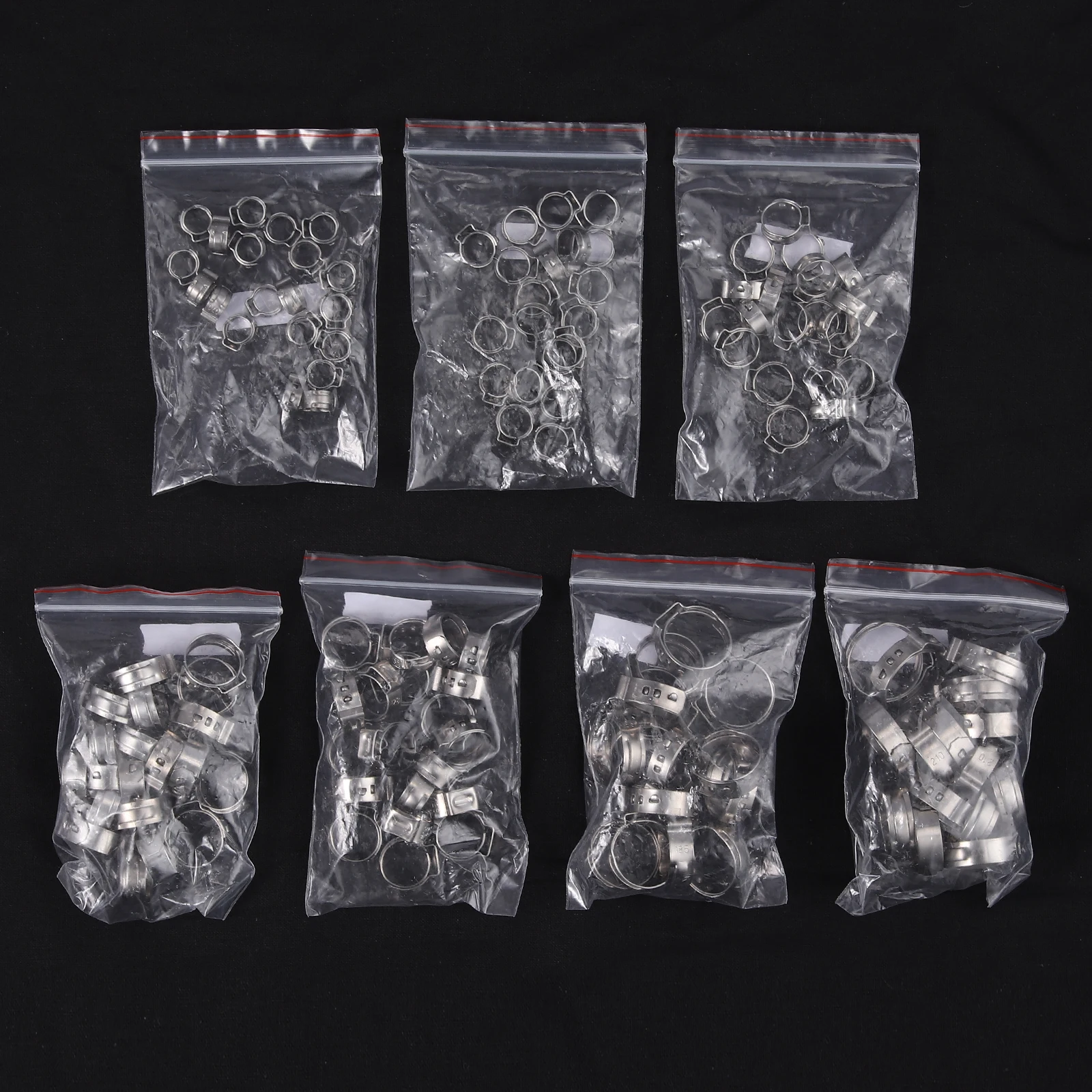 Ceny Proster 130 sztuk 6 21mm 304 ze stali nierdzewnej pojedyncze ucho bezstopniowe zaciski do węża asortyment Cinch pierścienie zaciskowe PEX zestaw narzędzi do zaciskania