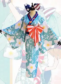 

Vocaloid Hatsune Miku Cosplay Costume Kimono Suits Summer Beautiful Dress