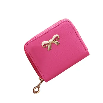 

Bow Coin Purse Women Simple Single Solid Color Pull Zippersmall Square Bag Coin Mini Bags Monederos Para Mujer Monedas #LR2
