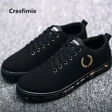 Cresfimix zapatos hombre; Мужская модная удобная парусиновая обувь черного и золотого цвета; Мужская обувь высокого качества; сезон весна-осень; c3083