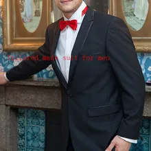 Смокинги для жениха на заказ, черный, темно-серый цвет, на одной пуговице, официальная одежда, Свадебный костюм для жениха, мужской костюм(пиджак+ штаны+ галстук