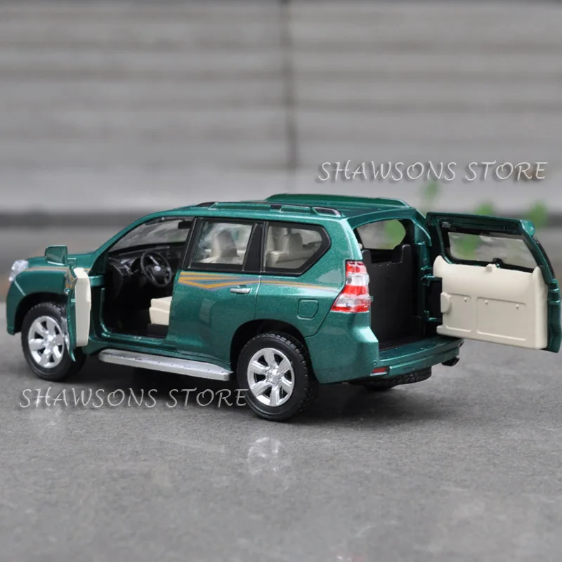 1:32 Scale Diecast Metal Car Model Toyota Land Cruiser Prado Suv Replica Pull Back Toy With Sound &Amp; Light