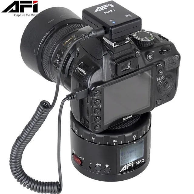 AFI MA2 360 Time Lapse Video Camera Rotator Panorama Tripod Head LED