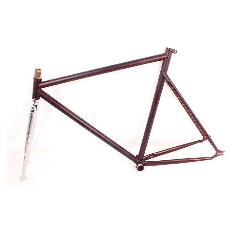 Top Fixed Gear Bike frame 57cm steel bike frame restoring Gold plating road bike 700C frame Include seatpost ,stem ,BB 1