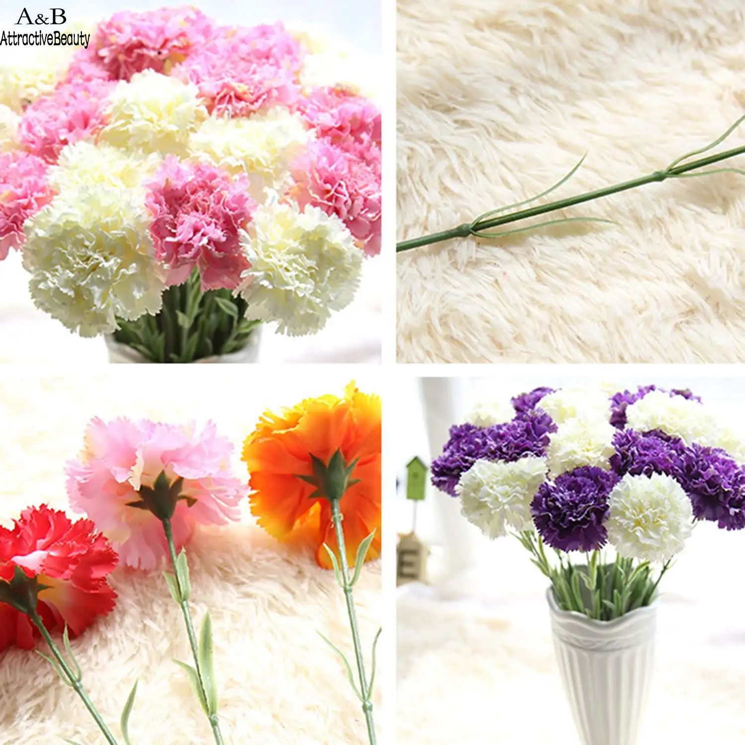 Day Mother's Gift Artificial Flowers Fake Carnation DIY Wedding Party