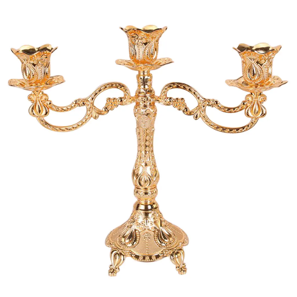 1/3/5 Heads Vintage Desktop Candle Holder Candlestick Candelabra Mood Light Accessories Home Table Dining Decoratons