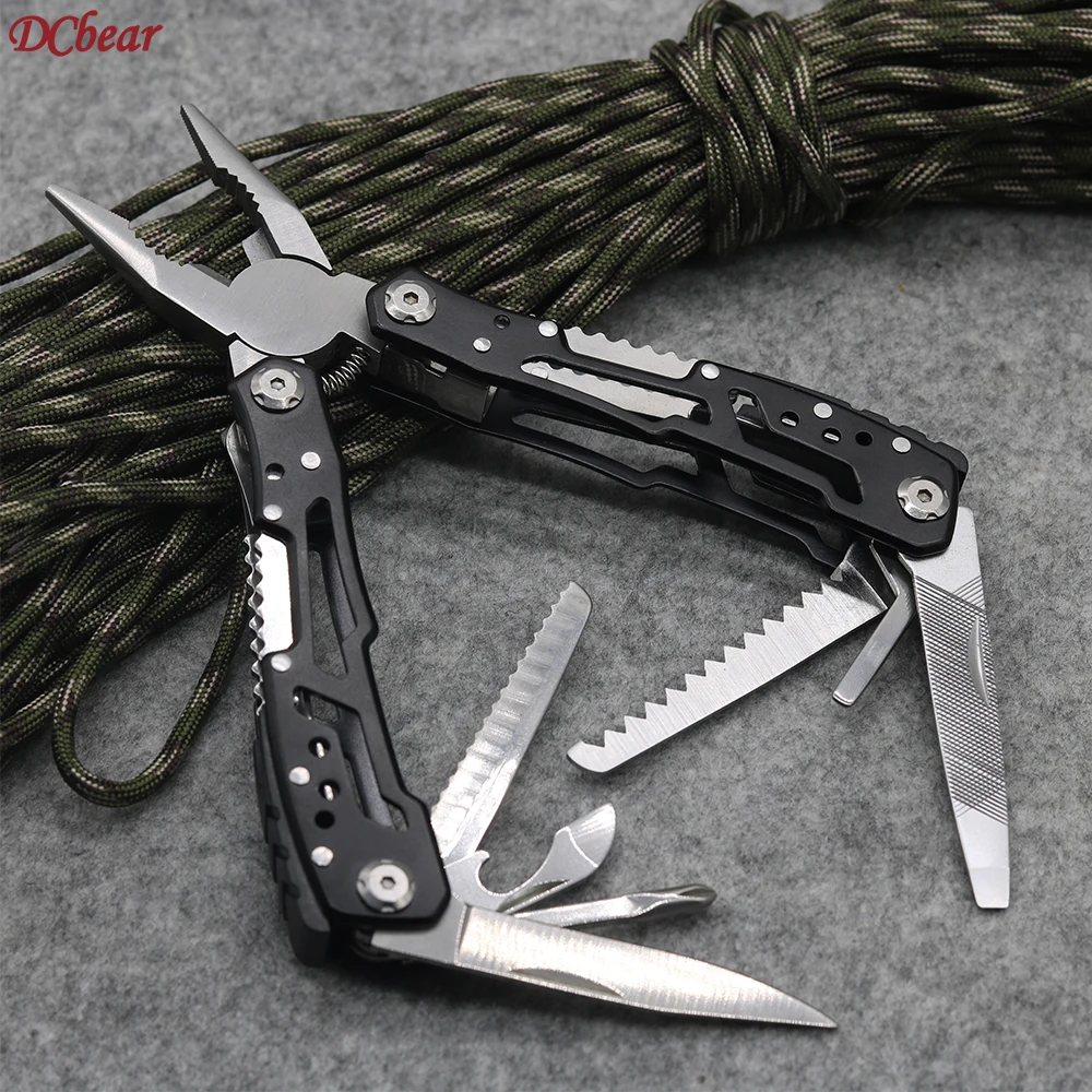 

Outdoor Multitool Pliers Convenient Screwdriver Tool Combination Plier Stainless Steel Fold Plier Knife Camping Tool With Pouch