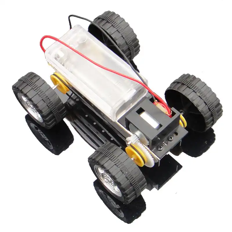 DIY Mini Battery Metal Car Model Kit 12*8cm 4WD Smart Robot Tank Chassis RC Toy
