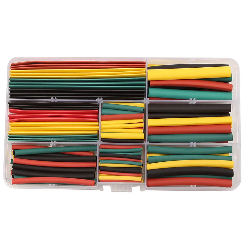 

180Pcs 2:1 Polyolefin HeatShrink Heat Shrink Tubing Tube Wire Cable Sleeving Halogen-Free Heat Shrinkable Tubes 8Size With Box