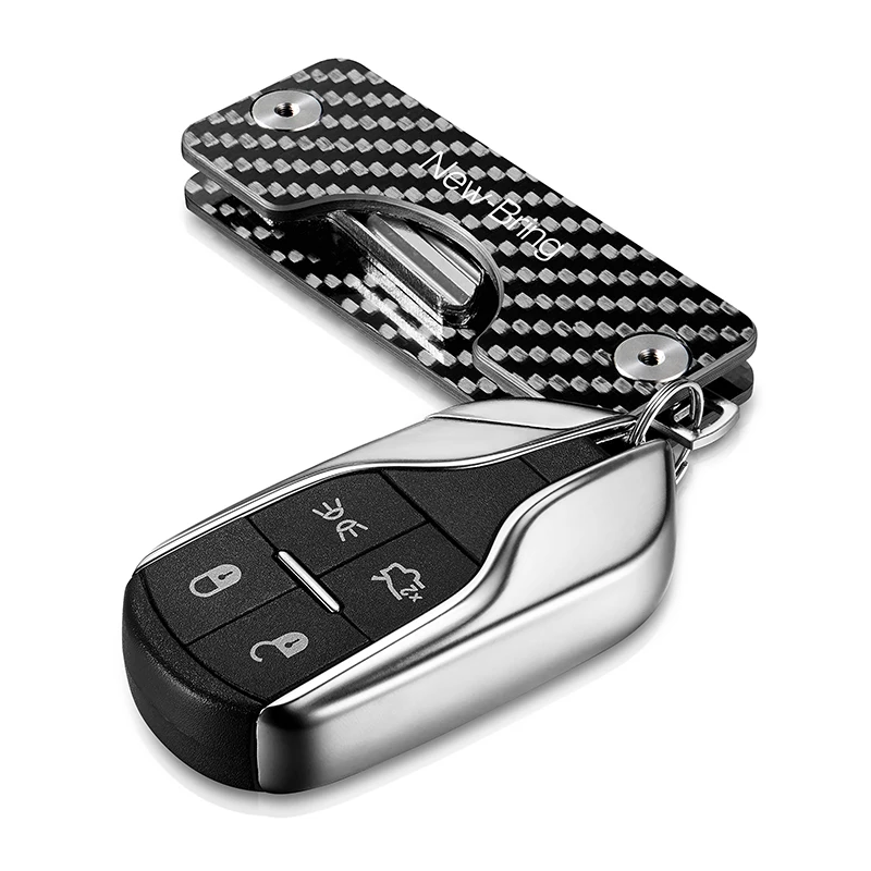  NewBring Smart Key Holder Keychain Car Key Wallets Ring Collector Housekeeper Carbon Fiber G2 DIY E